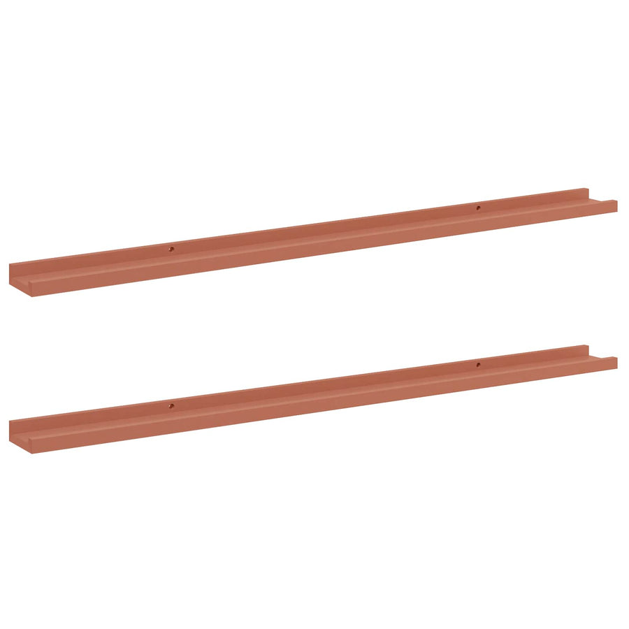 Wandplank met plank 2 pcs Rood 115 x 9 x 3 cm Bewerkt hout