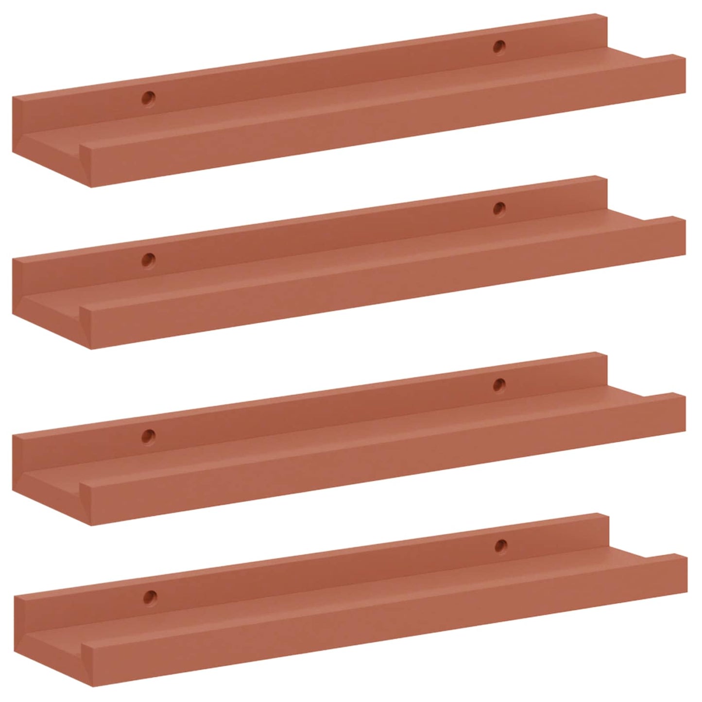 Wandplank met plank 4 pcs Rood 40 x 9 x 3 cm Bewerkt hout