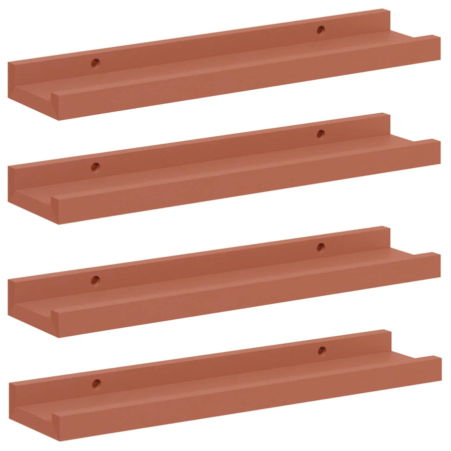 Wandplank met plank 4 pcs Rood 40 x 9 x 3 cm Bewerkt hout