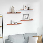 Wandplank 60x9x3 cm rood bewerkt hout