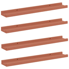 Wandplank met plank 4 pcs Rood 60 x 9 x 3 cm Bewerkt hout