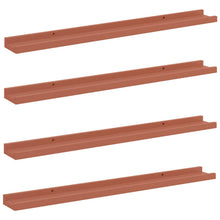 Wandplank met plank 4 pcs Rood 80 x 9 x 3 cm Bewerkt hout