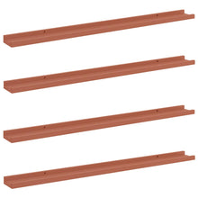 Wandplank met plank 4 pcs Rood 100 x 9 x 3 cm Bewerkt hout