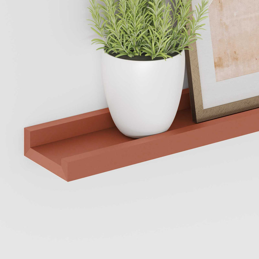 Wandplank met plank 4 pcs Rood 115 x 9 x 3 cm Bewerkt hout