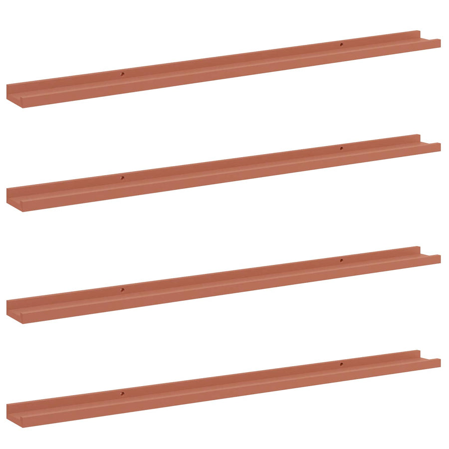 Wandplank met plank 4 pcs Rood 115 x 9 x 3 cm Bewerkt hout
