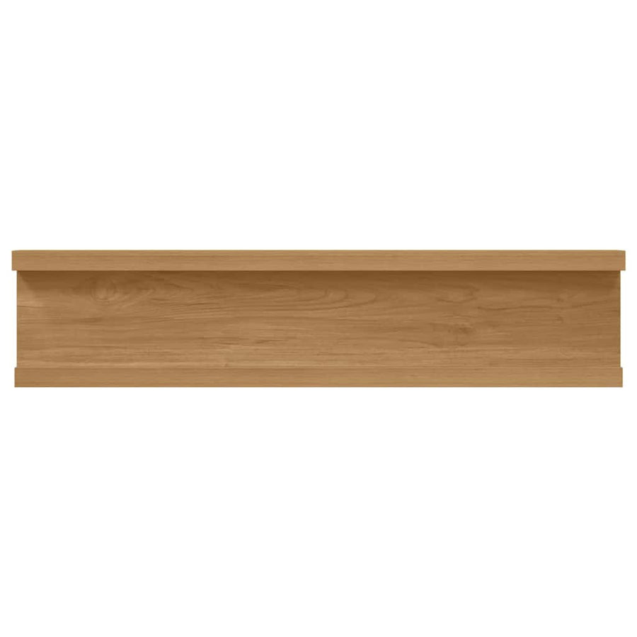 Wandplank met plank 2 pcs Bruin 40 x 9 x 3 cm Bewerkt hout