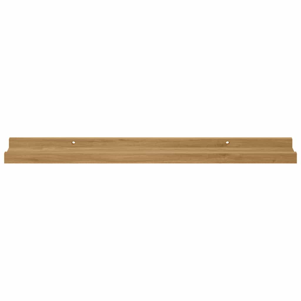 Wandplank met plank 2 pcs Bruin 60 x 9 x 3 cm Bewerkt hout