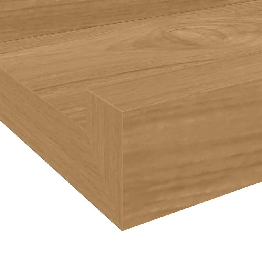 Wandplank met plank 2 pcs Bruin 80 x 9 x 3 cm Bewerkt hout