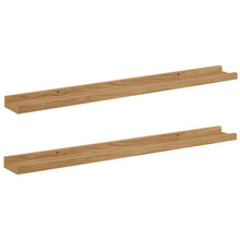 Wandplank met plank 2 pcs Bruin 80 x 9 x 3 cm Bewerkt hout
