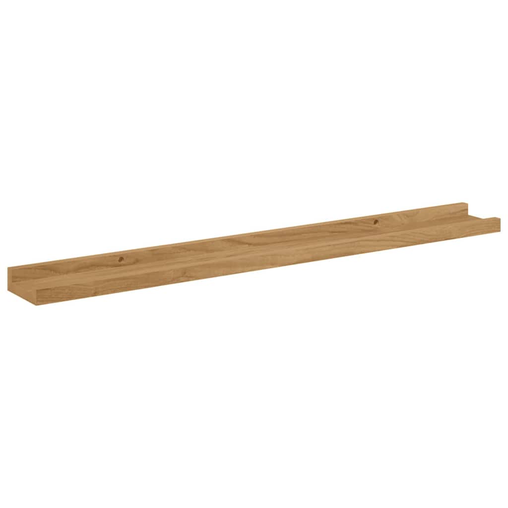 Wandplank met plank 2 pcs Bruin 80 x 9 x 3 cm Bewerkt hout