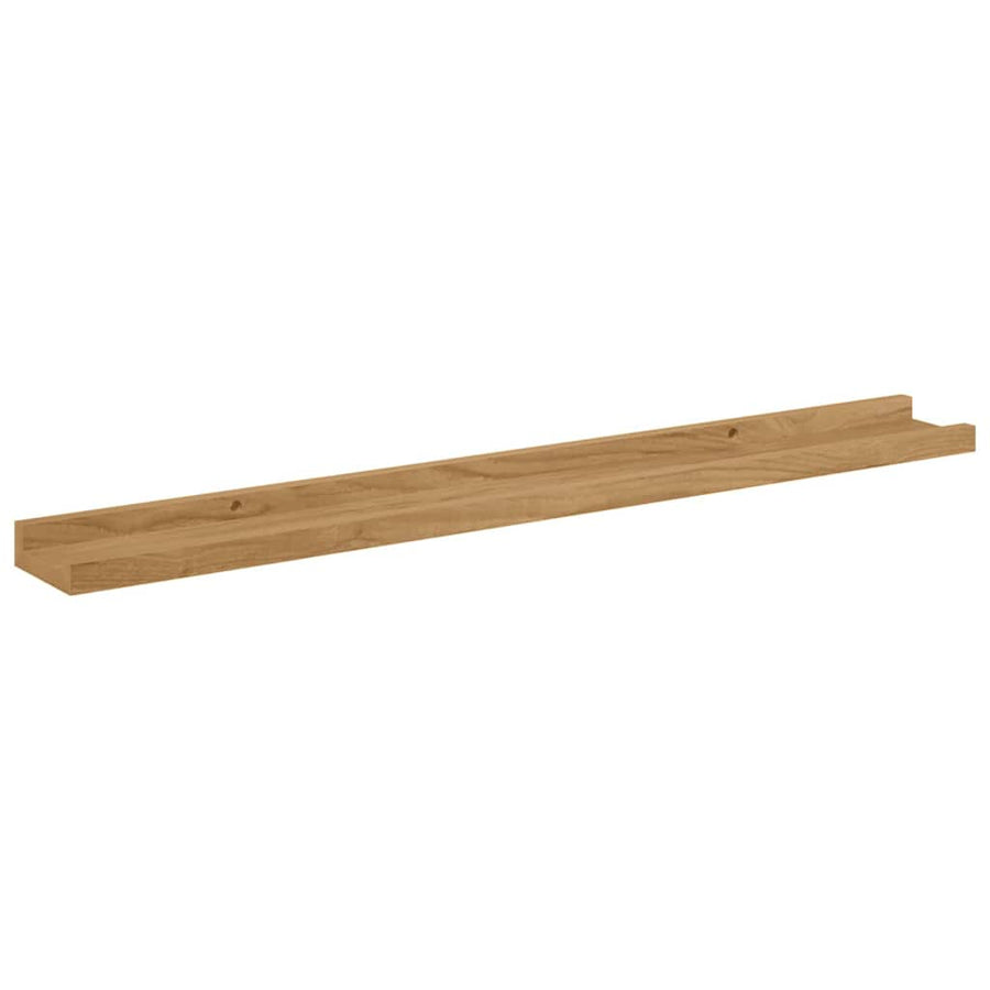 Wandplank met plank 2 pcs Bruin 80 x 9 x 3 cm Bewerkt hout