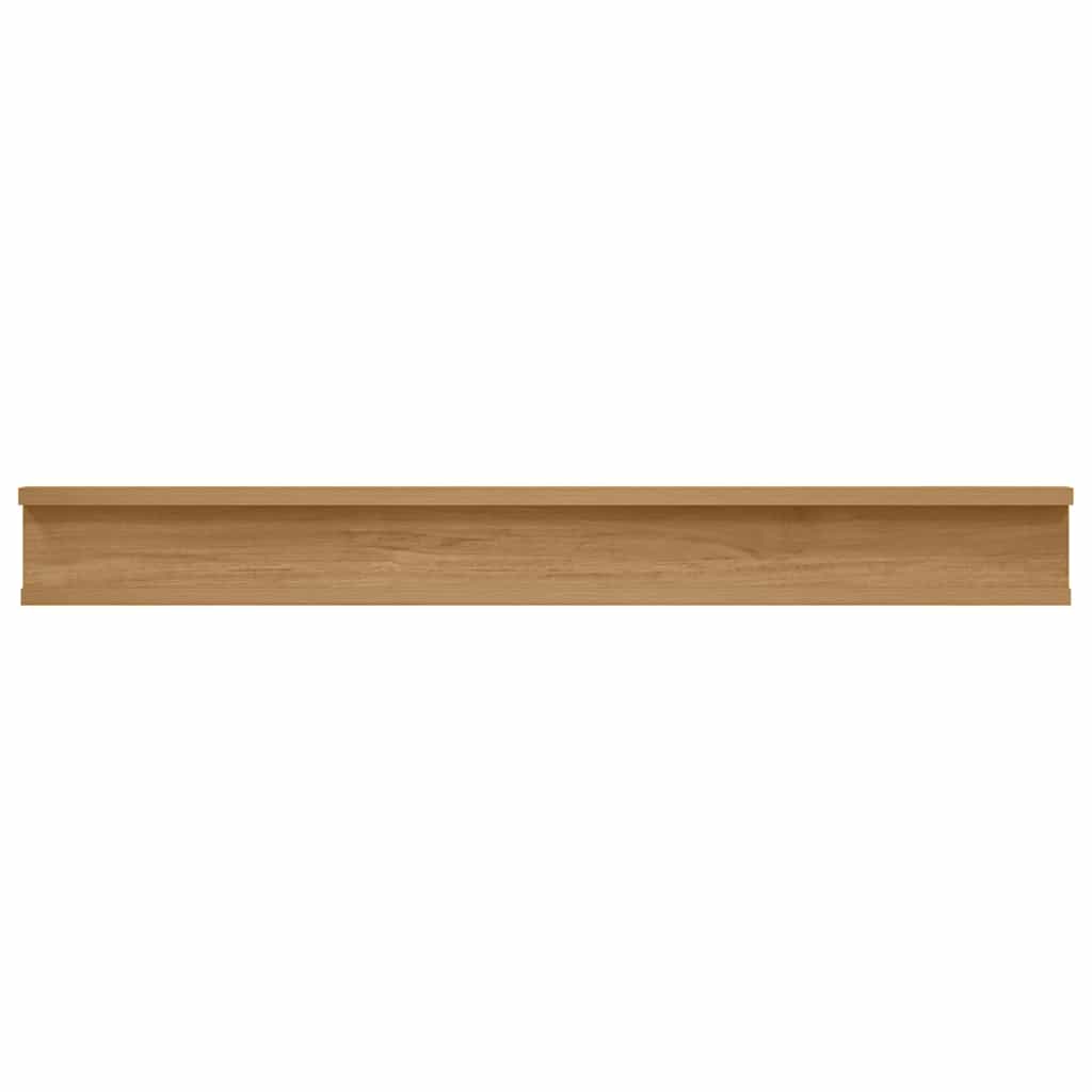 Wandplank met plank 2 pcs Bruin 80 x 9 x 3 cm Bewerkt hout