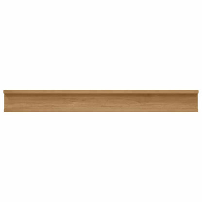 Wandplank met plank 2 pcs Bruin 80 x 9 x 3 cm Bewerkt hout