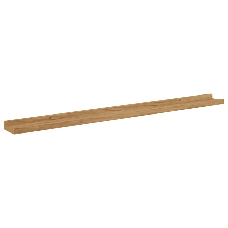 Wandplank met plank 2 pcs Bruin 100 x 9 x 3 cm Bewerkt hout
