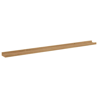 Wandplank met plank 2 pcs Bruin 115 x 9 x 3 cm Bewerkt hout
