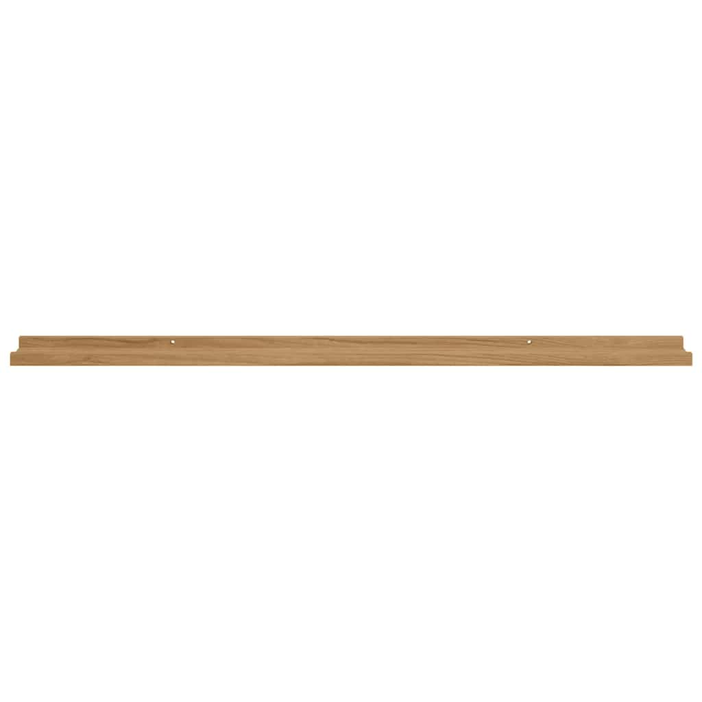 Wandplank met plank 2 pcs Bruin 115 x 9 x 3 cm Bewerkt hout