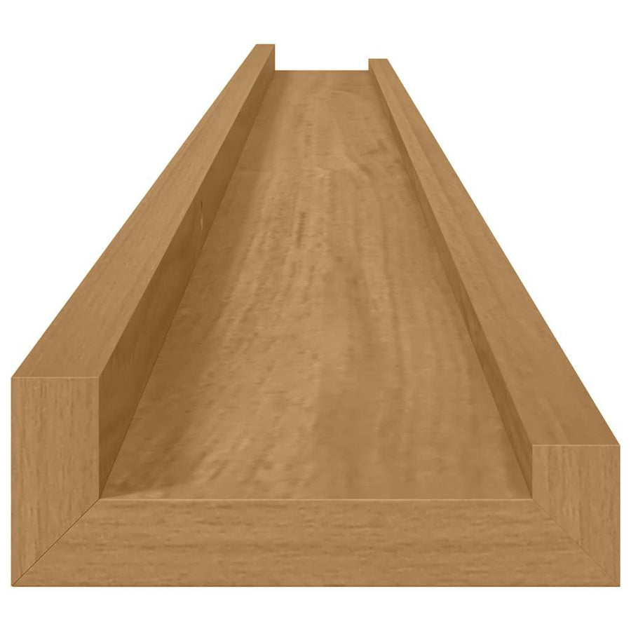Wandplank met plank 2 pcs Bruin 115 x 9 x 3 cm Bewerkt hout