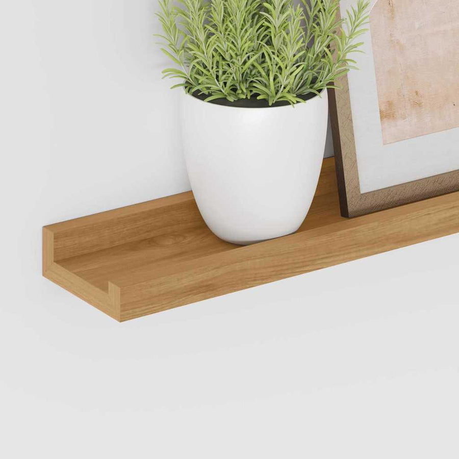 Wandplank met plank 4 pcs Bruin 60 x 9 x 3 cm Bewerkt hout