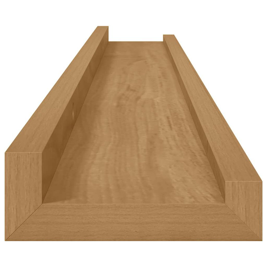 Wandplank met plank 4 pcs Bruin 80 x 9 x 3 cm Bewerkt hout