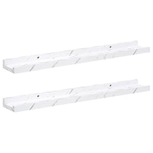 Wandplank met plank 2 pcs Wit Marmer 60 x 9 x 3 cm Bewerkt hout