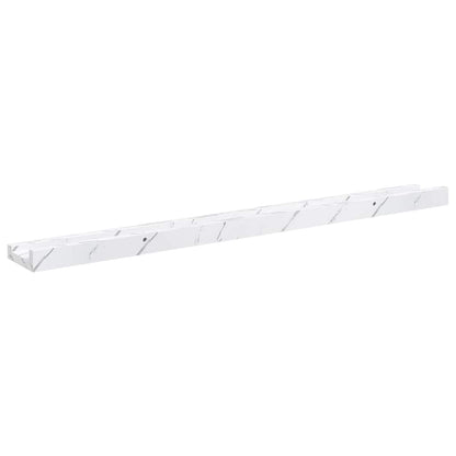 Wandplank met plank 2 pcs Wit Marmer 80 x 9 x 3 cm Bewerkt hout
