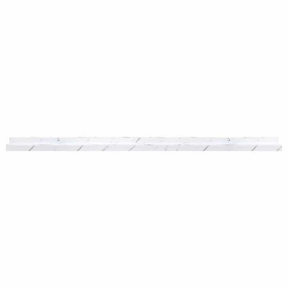 Wandplank 2 pcs Wit Marmer 100 x 9 x 3 cm Bewerkt hout