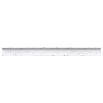 Wandplank 2 pcs Wit Marmer 100 x 9 x 3 cm Bewerkt hout
