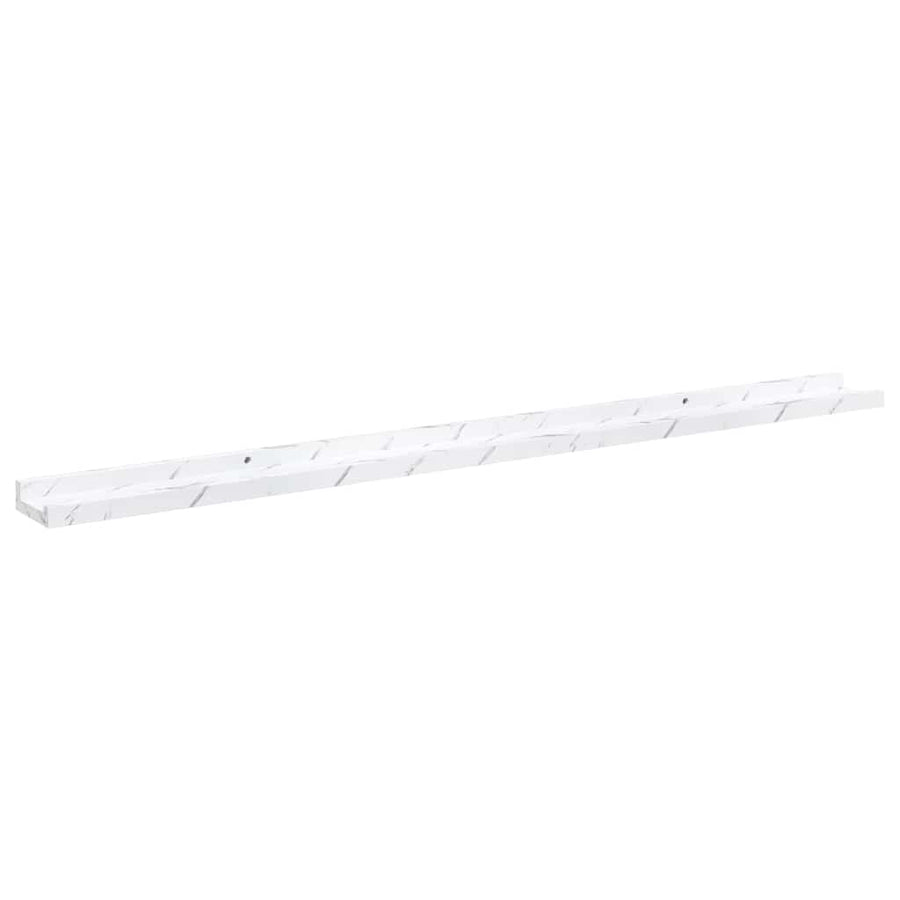 Wandplank 2 pcs Wit Marmer 115 x 9 x 3 cm Bewerkt hout