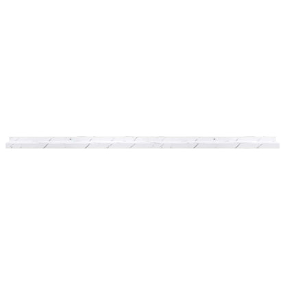 Wandplank 2 pcs Wit Marmer 115 x 9 x 3 cm Bewerkt hout