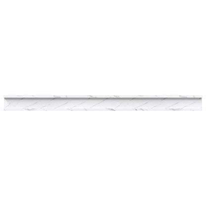 Wandplank 2 pcs Wit Marmer 115 x 9 x 3 cm Bewerkt hout
