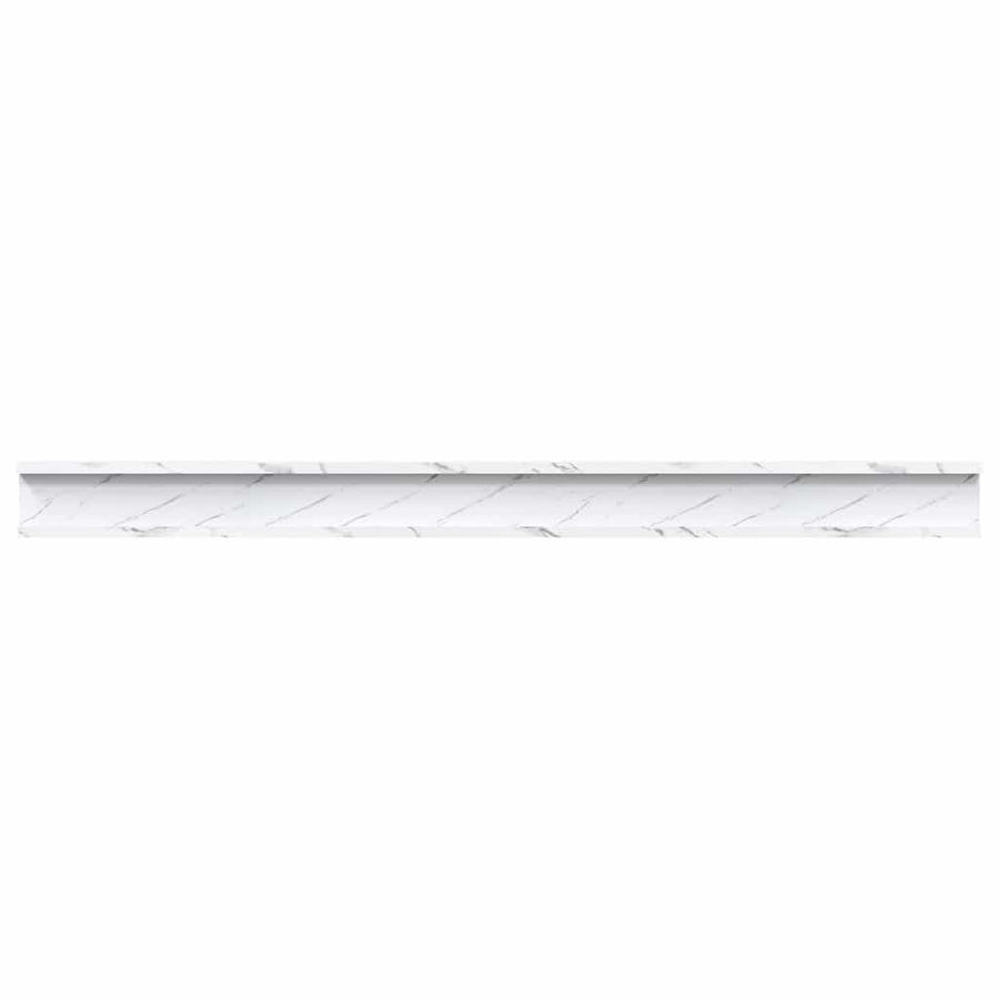 Wandplank 2 pcs Wit Marmer 115 x 9 x 3 cm Bewerkt hout