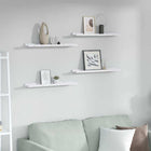 Wandplank 60x9x3 cm bewerkt hout wit marmer 4 planken