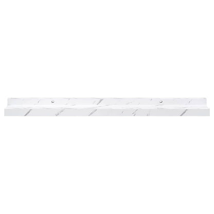 Wandplank met plank 4 pcs Wit Marmer 60 x 9 x 3 cm Bewerkt hout
