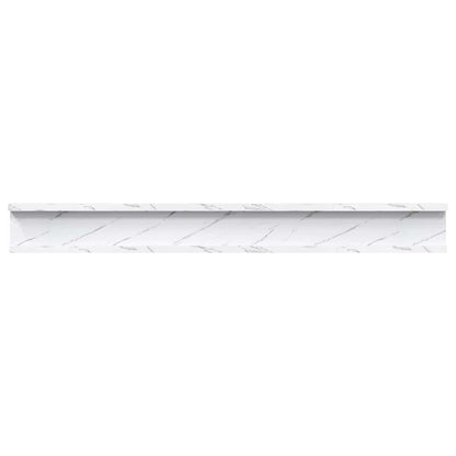 Wandplank met plank 4 pcs Wit Marmer 80 x 9 x 3 cm Bewerkt hout