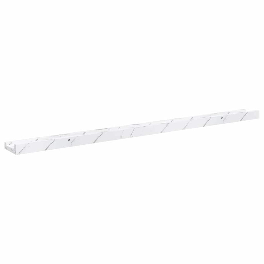 Wandplank 4 pcs Wit Marmer 100 x 9 x 3 cm Bewerkt hout