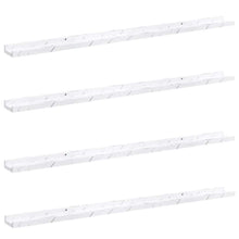 Wandplank 4 pcs Wit Marmer 115 x 9 x 3 cm Bewerkt hout