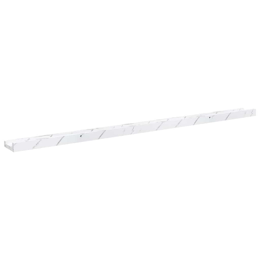 Wandplank 4 pcs Wit Marmer 115 x 9 x 3 cm Bewerkt hout