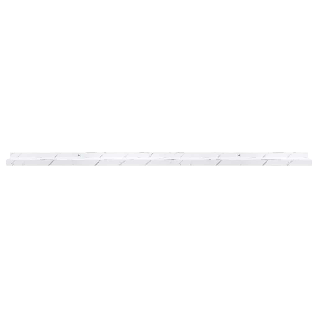 Wandplank 4 pcs Wit Marmer 115 x 9 x 3 cm Bewerkt hout