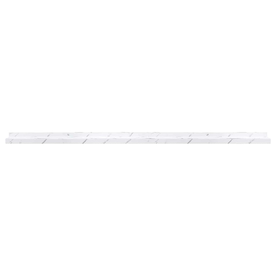 Wandplank 4 pcs Wit Marmer 115 x 9 x 3 cm Bewerkt hout