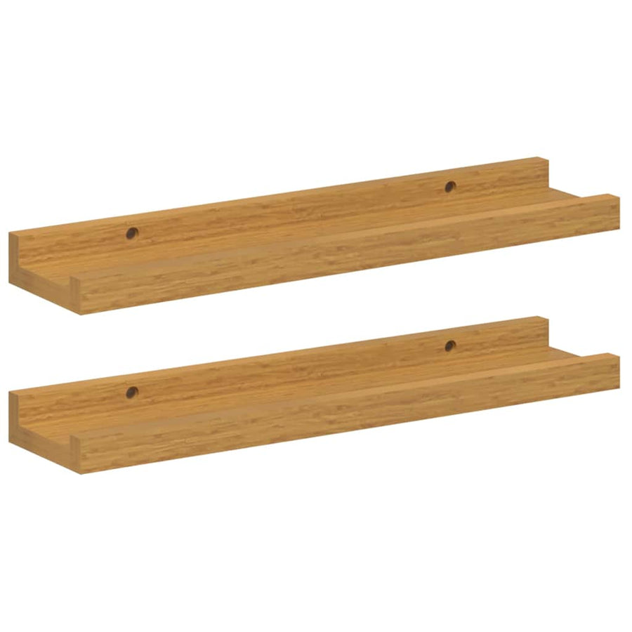 Wandplank met plank 2 pcs Beige 40 x 9 x 3 cm Bewerkt hout