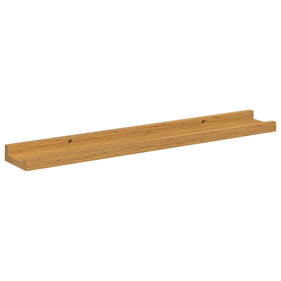Wandplank met plank 2 pcs Beige 60 x 9 x 3 cm Bewerkt hout