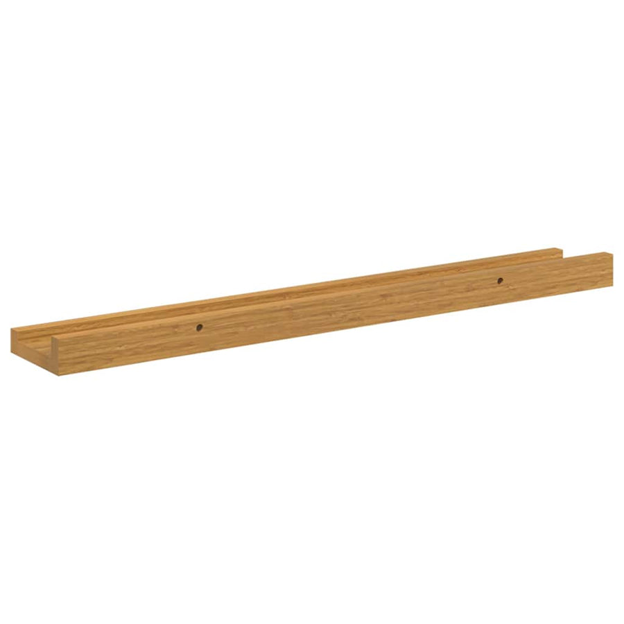 Wandplank met plank 2 pcs Beige 60 x 9 x 3 cm Bewerkt hout