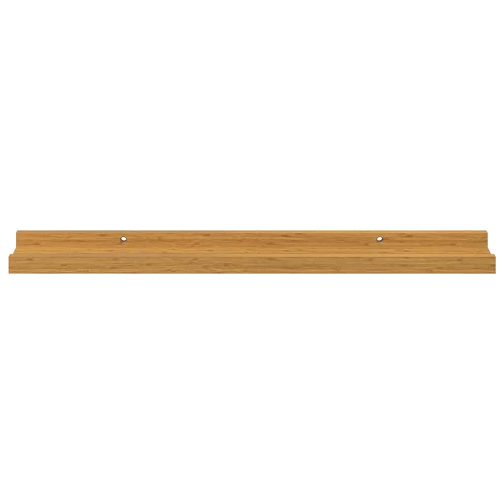 Wandplank met plank 2 pcs Beige 60 x 9 x 3 cm Bewerkt hout