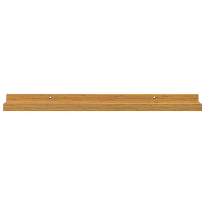 Wandplank met plank 2 pcs Beige 60 x 9 x 3 cm Bewerkt hout