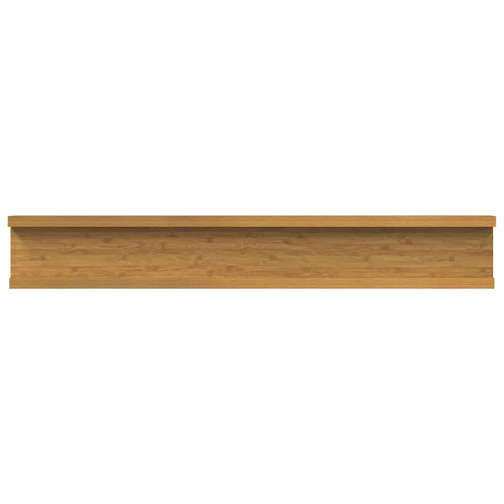 Wandplank met plank 2 pcs Beige 60 x 9 x 3 cm Bewerkt hout