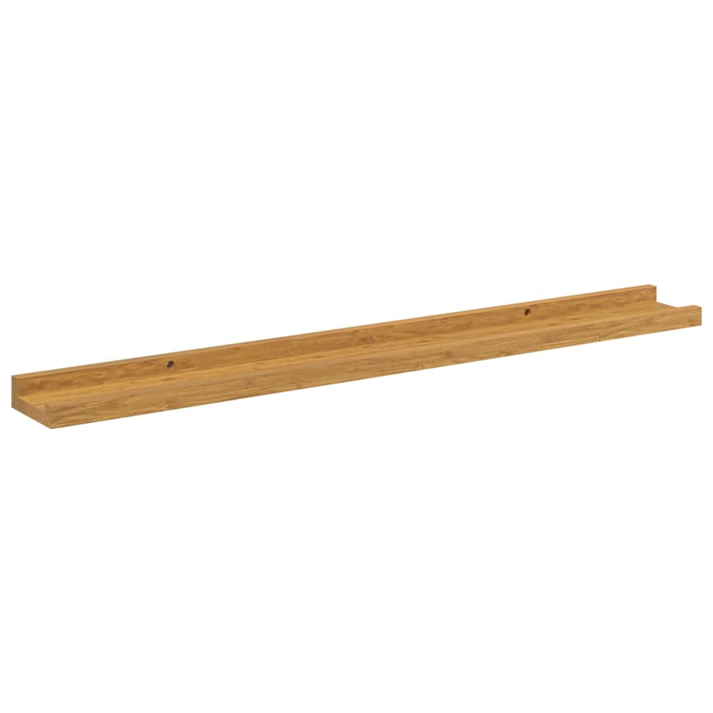 Wandplank met plank 2 pcs Beige 80 x 9 x 3 cm Bewerkt hout