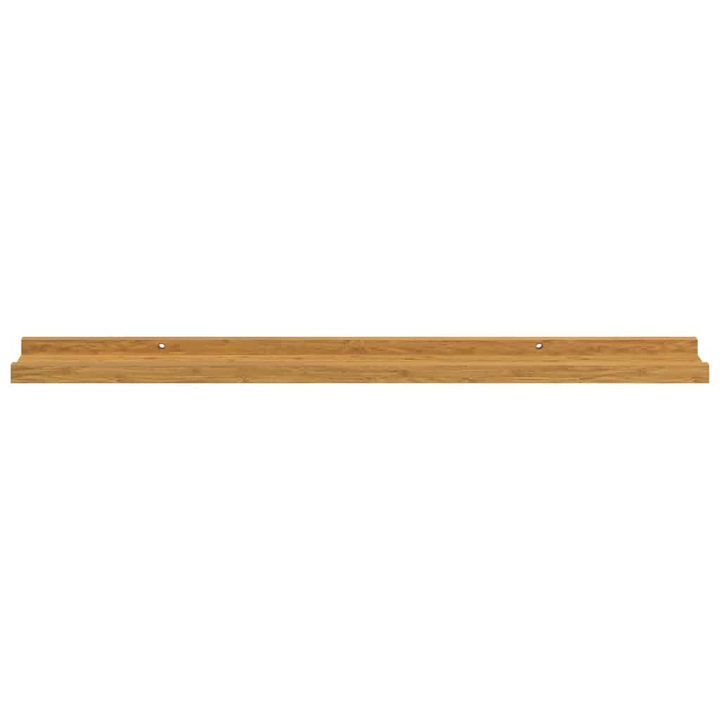 Wandplank met plank 2 pcs Beige 80 x 9 x 3 cm Bewerkt hout