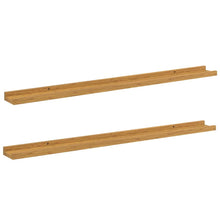 Wandplank met plank 2 pcs Beige 100 x 9 x 3 cm Bewerkt hout