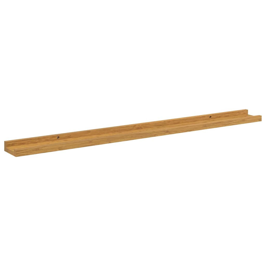 Wandplank met plank 2 pcs Beige 100 x 9 x 3 cm Bewerkt hout