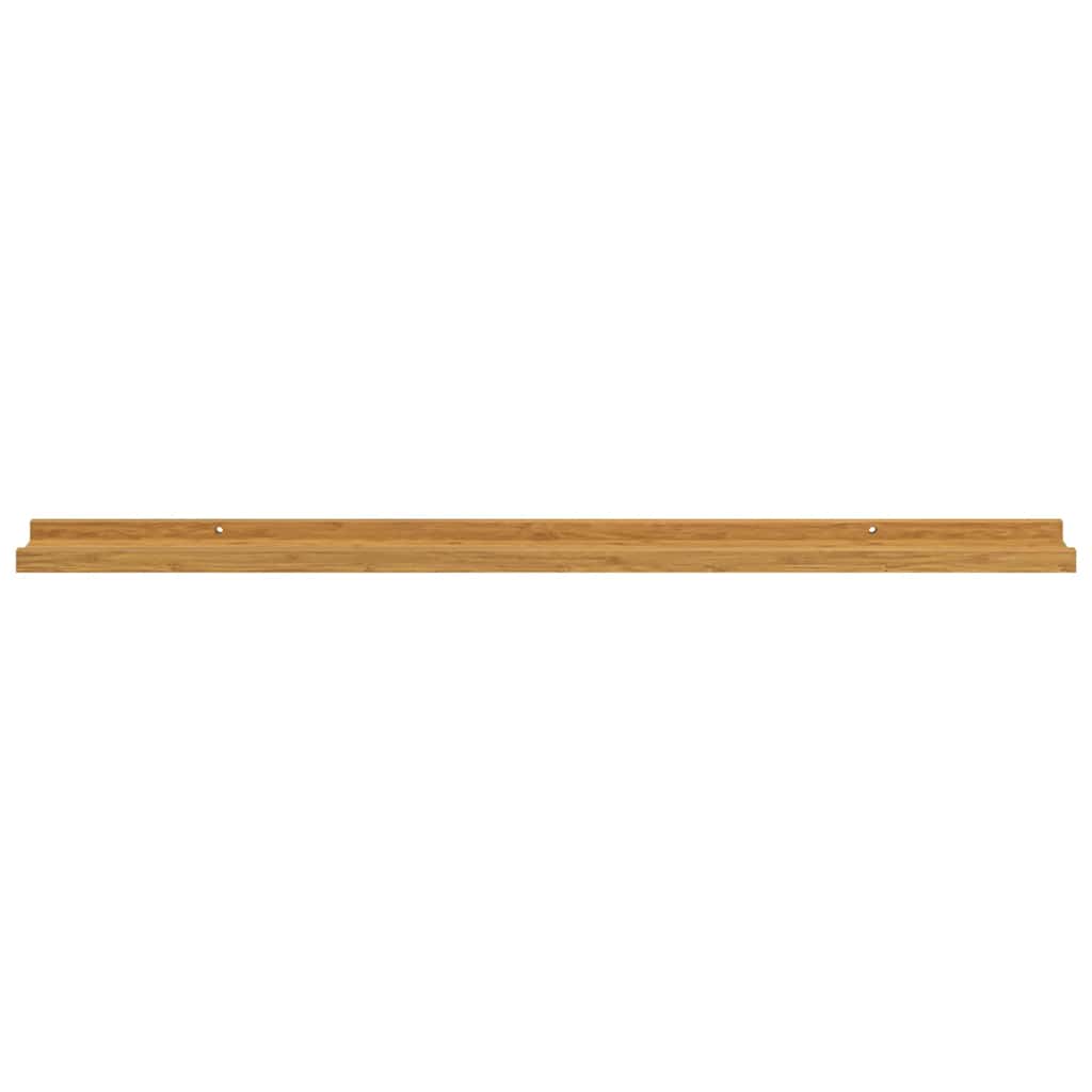 Wandplank met plank 2 pcs Beige 100 x 9 x 3 cm Bewerkt hout